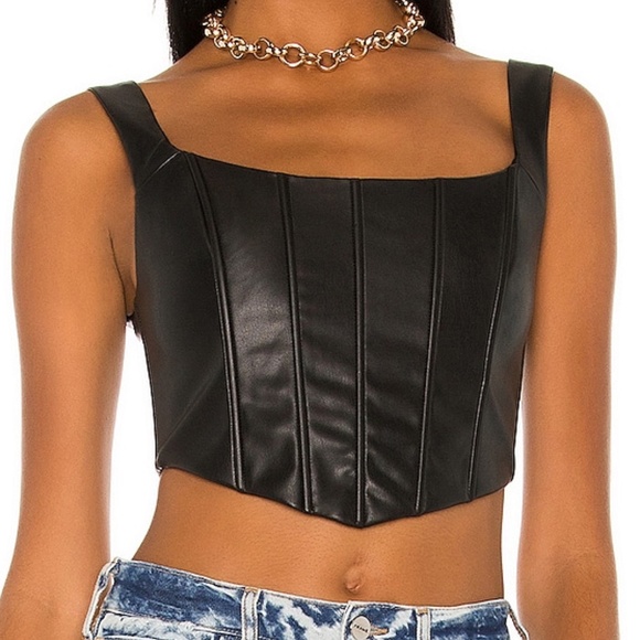 MISHA COLLECTION Tops - NWT MISHA Black Faux Leather Bustier Corset Nova Top SIZE US 2